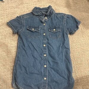Denim Short Sleeve Kids Dress